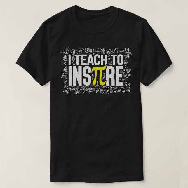 Camiseta Ensino Para Inspirar O Professor De Matemática Eng (Frente do Design)
