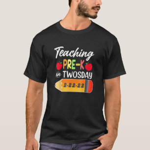 Camiseta Ensino pré-K na segunda-feira 2-22-22