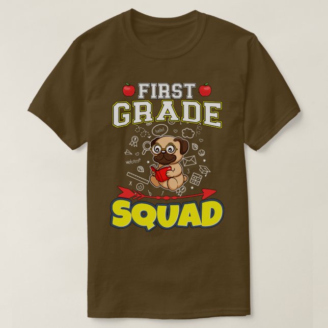 Camiseta Ensino primário engraçado no Quadrado de 1º grau (Frente do Design)
