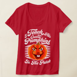 Camiseta Ensino Pumpkins - Professora Dia de as Bruxas engr