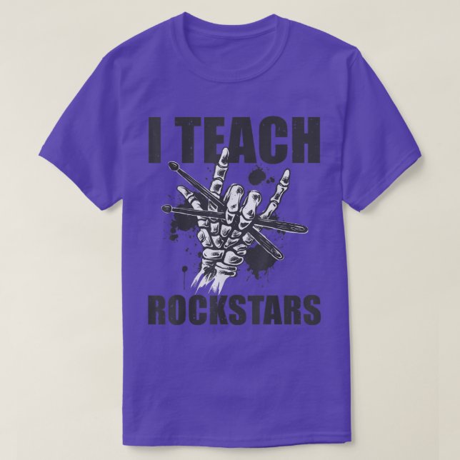 Camiseta Ensino Rockstars Música Arrumando Esqueleto de Pro (Frente do Design)