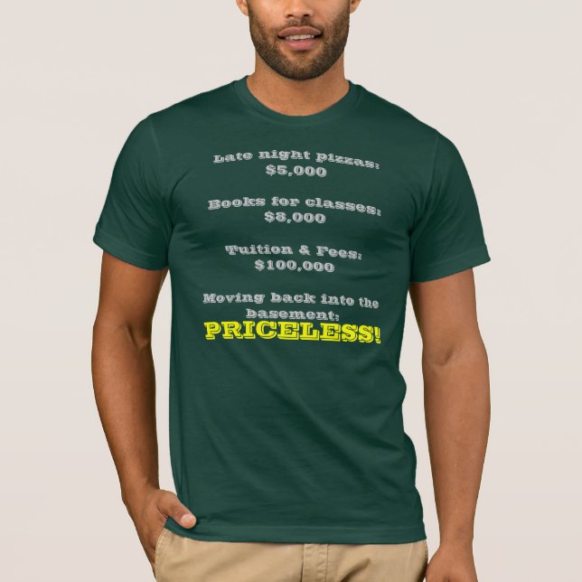 Camiseta Ensino universitário; Sem preço! (Frente)