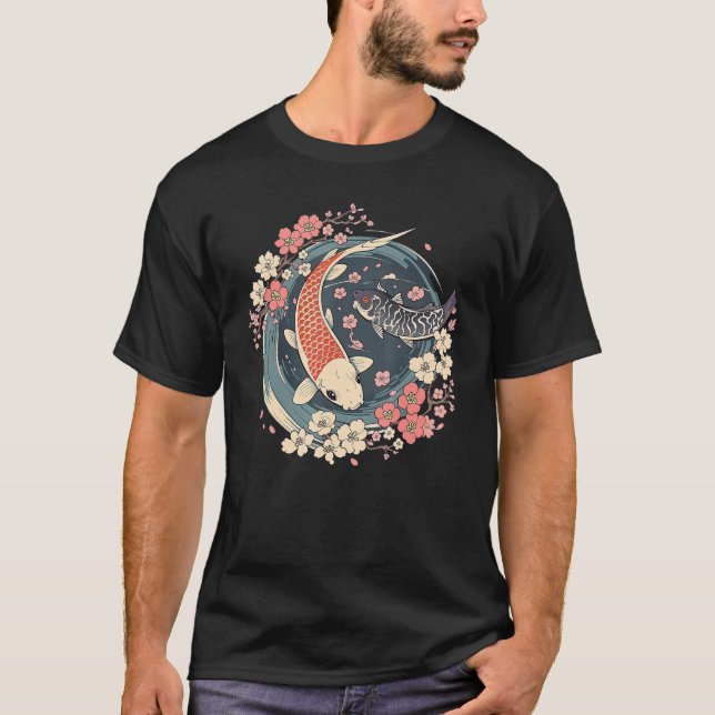 Camiseta Enso círculo Koi Fish Pond (Frente)