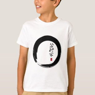 Camiseta Enso com japonês para o "artista "