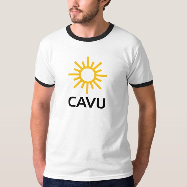 Camiseta + ensolarada CAVU da aviação (Frente)
