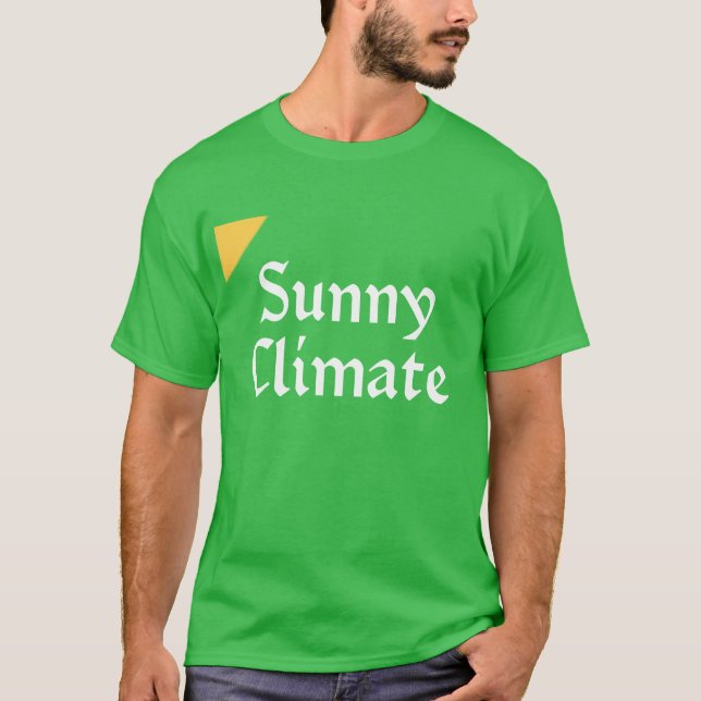 camiseta ensolarada do clima, de alcaçuz na fronte (Frente)