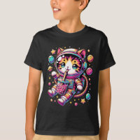 Enstronauta Engraçado Espaço Kawaii Boba Tea Cat