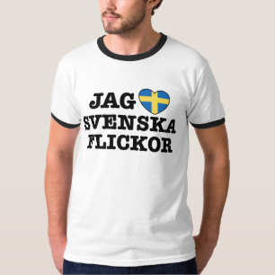 Camiseta Entalhe Svenska Flickor