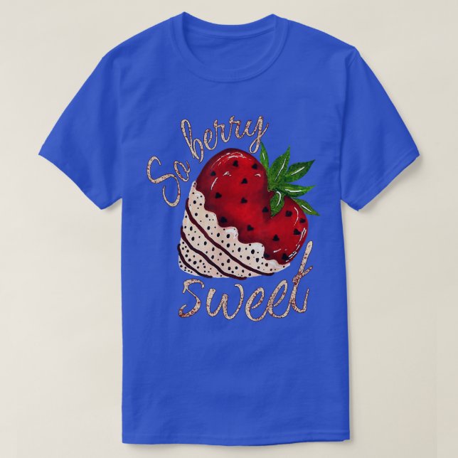 Camiseta Então Berry Sweet Dia de os namorados de morango  (Frente do Design)