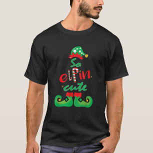 Camiseta Então Elfin Bonito Elf Correspondendo Ao presente