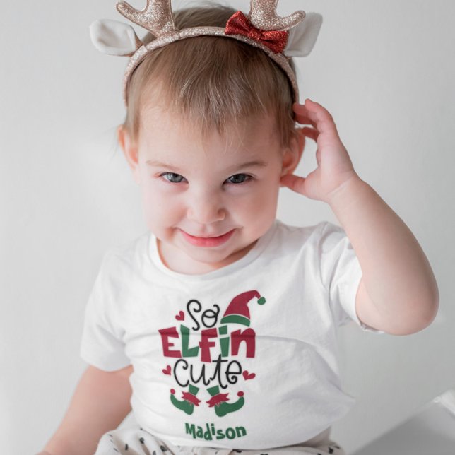 Camiseta Então Elfin Cute Personed Name Elf Christmas (Criador carregado)