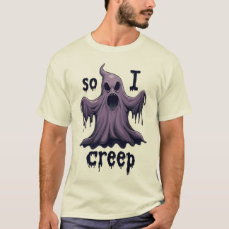 Camiseta Então Eu Choro Halloween Boo Ghost Engraçado Creep