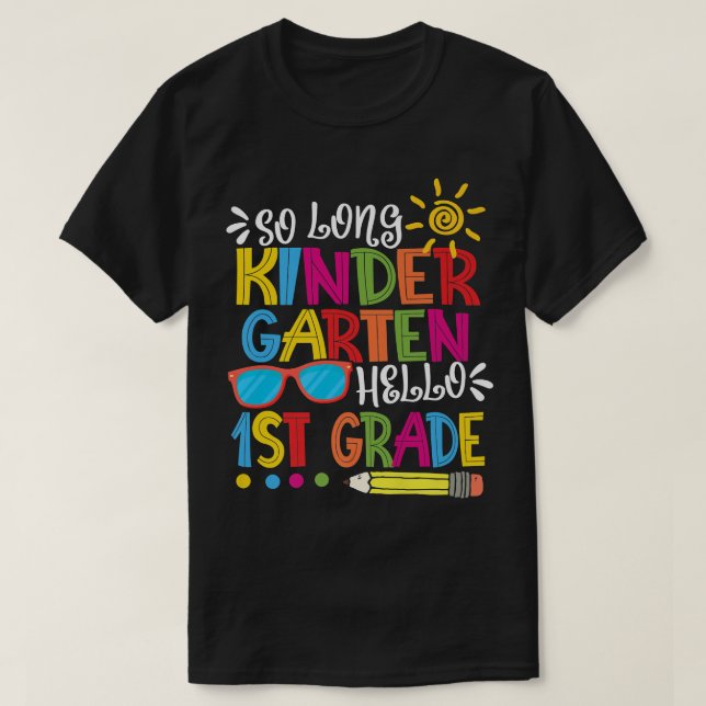 Camiseta Então, Jardim de Infância Longo Alô, Estudante de  (Frente do Design)