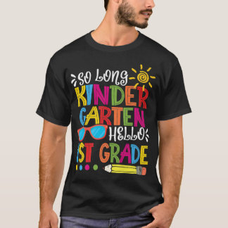 Camiseta Então, Jardim de Infância Longo Alô, Estudante de 