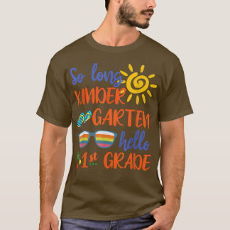 Camiseta Então, Jardim de Infância Longo Alô, Estudante de 