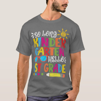 Camiseta Então, Jardim de Infância Longo Alô, Estudante de 
