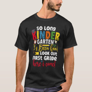 Camiseta Então, Jardim de Infância Longo Aqui Eu Vim 1 Grad