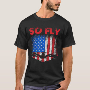 Camiseta Então, Voe Nadando Natação de Swimer EUA Bandeira