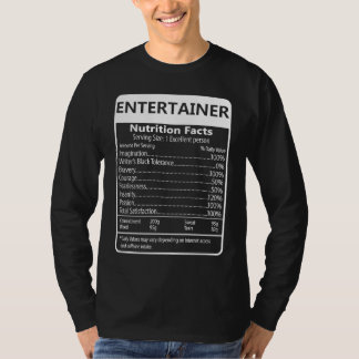 Camiseta Entertainer Nutrition Facts Sarcastic Graphic