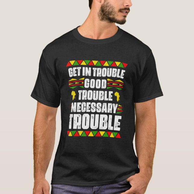 Camiseta Entra Em Bons Problemas Necessários, Orgulho Negro (Frente)