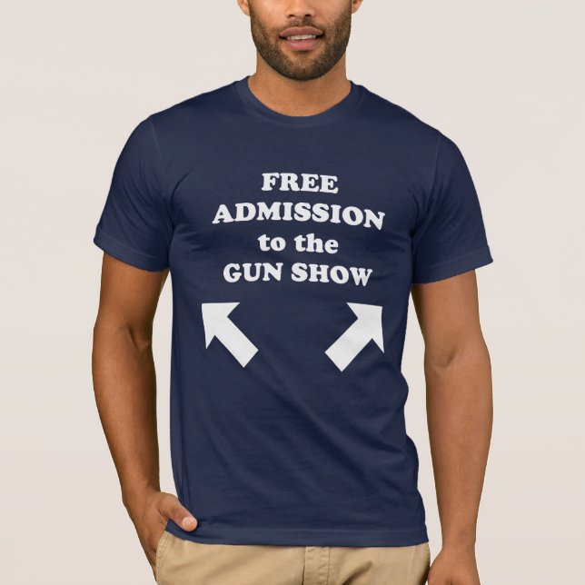 Camiseta Entrada gratuita à mostra de arma (Frente)