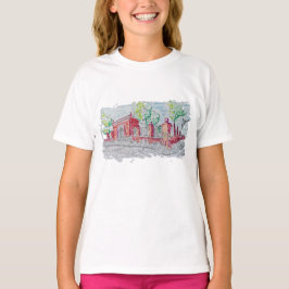 Camiseta Entrada Histórica de Tijolo Vermelho