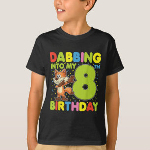 Camiseta Entrando com meu aniversário de 8 anos Raposa com