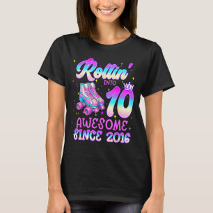Camiseta Entrando de rolar em aniversário de 10 anos menina