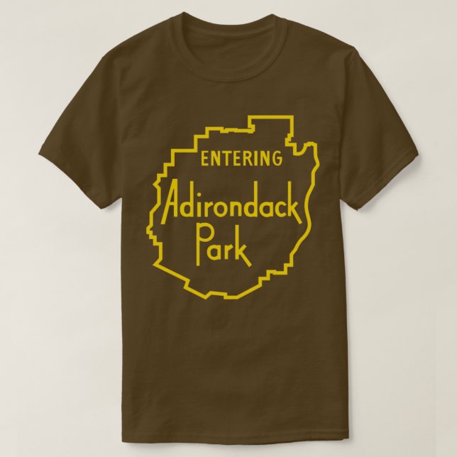 Camiseta Entrando em Adirondack Park Sinal de Montanhas Adi (Frente do Design)