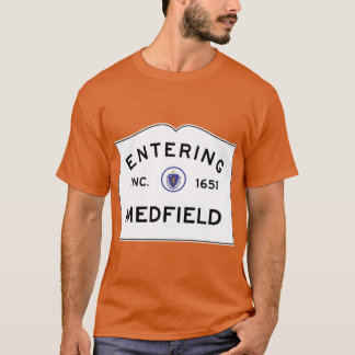 Camiseta Entrando em Medfield Massachusetts Commonwealth de
