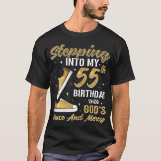 Camiseta Entrando Em Meu 55º Aniversário Com A Graça De Deu