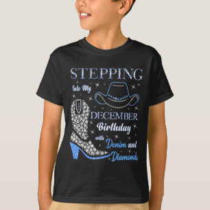 Camiseta Entrando Em Meu Aniversário De Dezembro Com Denim
