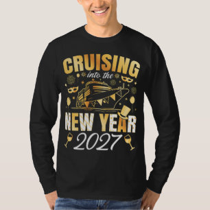 Camiseta Entrando no Ano Novo 2027 Homens LS