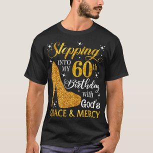Camiseta Entrando no meu 60º aniversário com o Gods Grace M