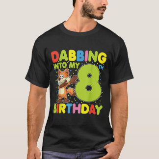 Camiseta Entrando no meu 8º aniversário Raposa com oito ano