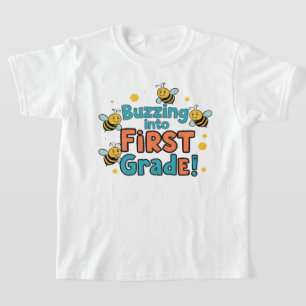 Camiseta Entrando no Primeiro Ano de volta à escola