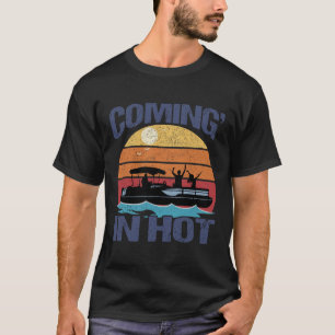 Camiseta Entrando Quente Vintage Divertido Capitão de Pontã