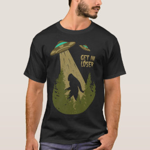 Camiseta Entrar em uma sasquatch de sequestro de OVNIs Retr