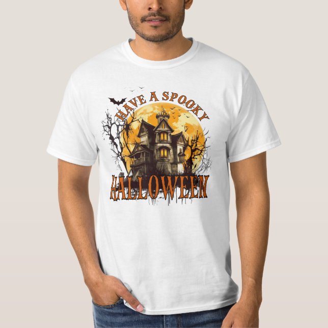 Camiseta : "Entre no Funhouse of Fright, Tenha um Ha Spooky (Frente)