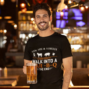 Camiseta Entre num Bar-B-Q Engraçado