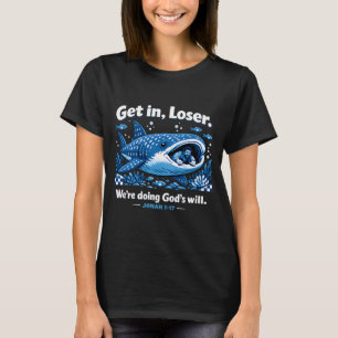 Camiseta Entre Perdedor Design de Baleia Bíblica