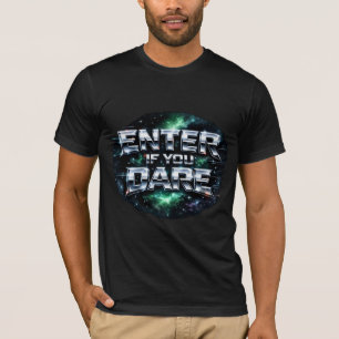 Camiseta Entre Se Você Ousar Texto Artístico de Halloween e