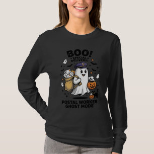 Camiseta Entrega de Halloween no Modo Fantasma do Trabalhad