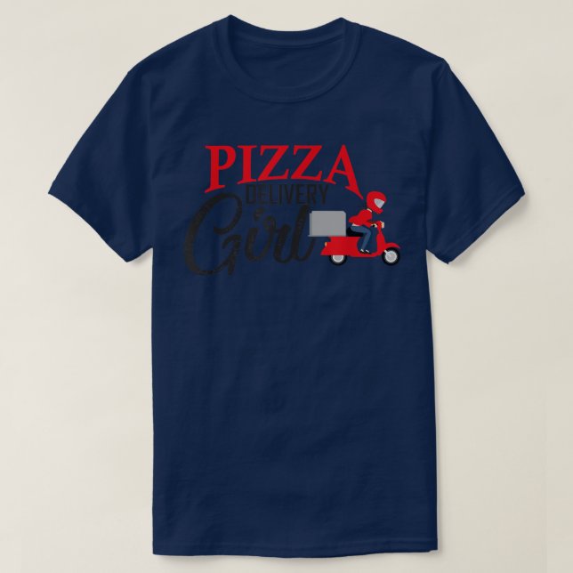 Camiseta Entrega de pizza com fantasia de pizza para quem (Frente do Design)