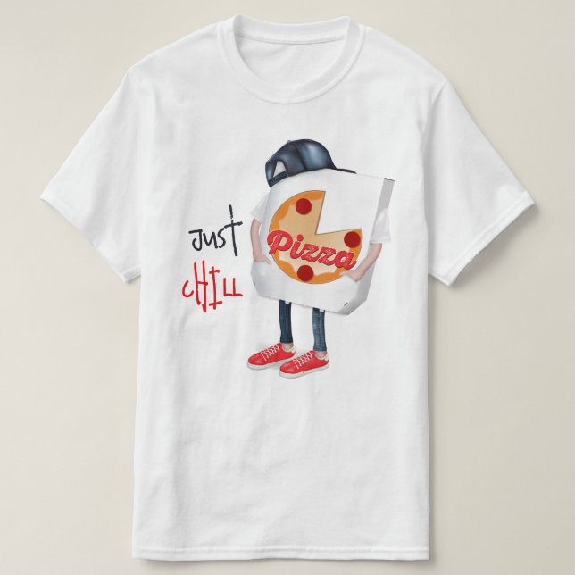 Camiseta Entrega de pizza engraçada (Frente do Design)