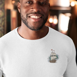 Camiseta Entrega Desenhada À Mão Na Onda De Arco No Plano