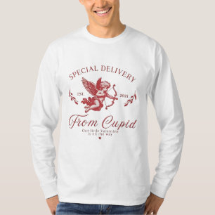 Camiseta Entrega Especial da Mãe Grávida do Namorados Cupid