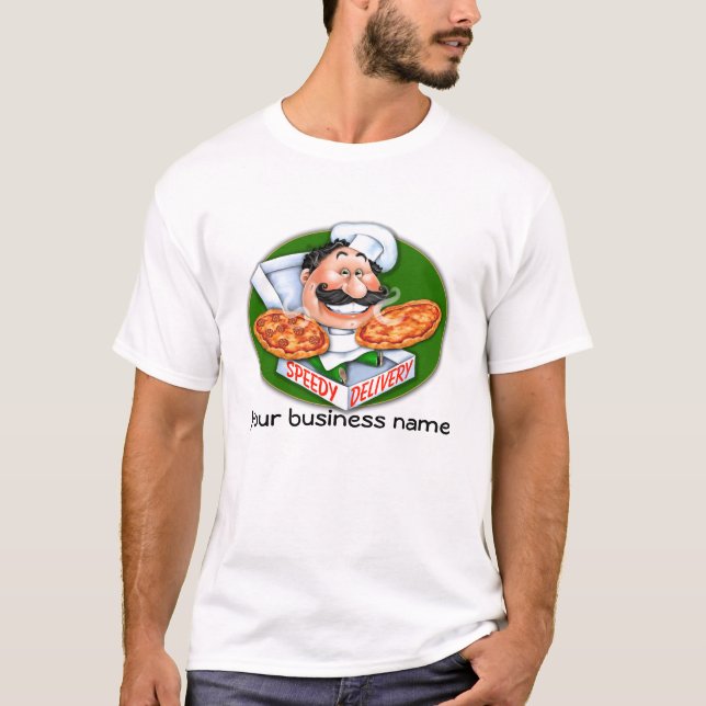 Camiseta Entrega rápida da pizza do cozinheiro chefe (Frente)
