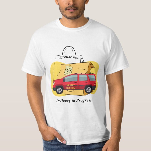 Camiseta Entrega Rápida Motorista Entrega em Andamento (Frente)