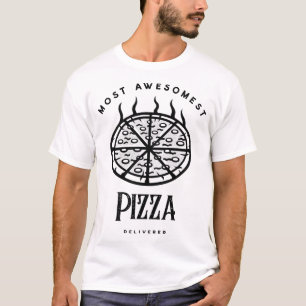 Camiseta Entregar Comida à loja de pizza de queijo